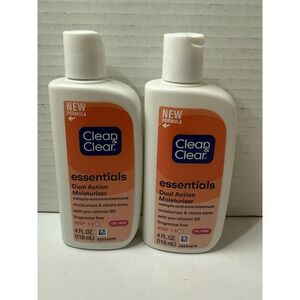 2 New Clean & Clear Essentials Dual Action Moisturizer - 4 FL OZ (118 mL)